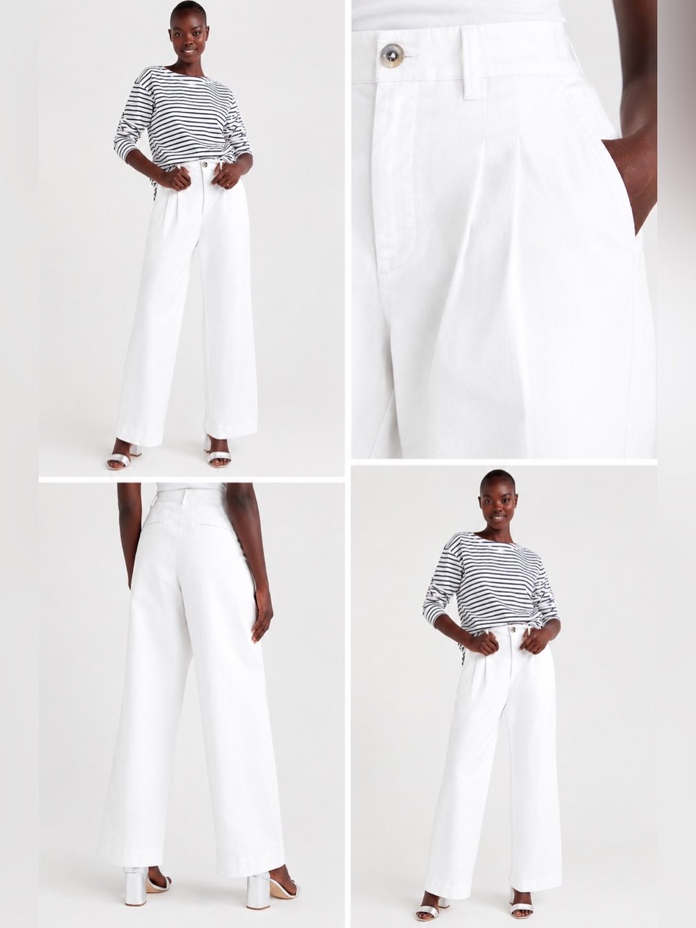 Free Assembly Wide Leg Chino White Linen Blend Pants Women's Plus Size 14 NWT!